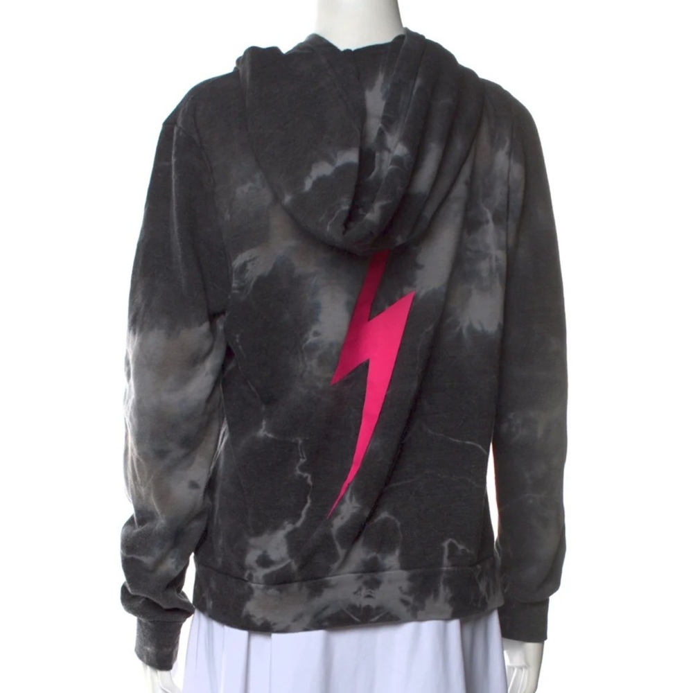 Excellent Condition Aviator Nation Grey Tie-Dye Zip Up Hoodie Sz Medium